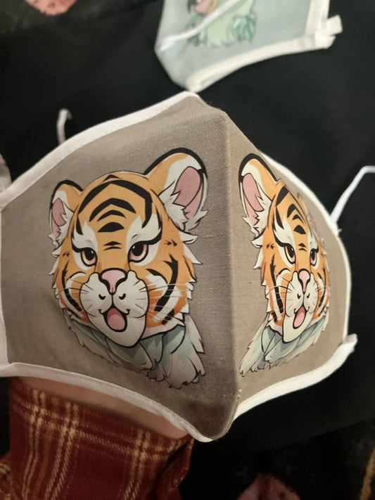 Mom savior mask - pure silver - Tiger design